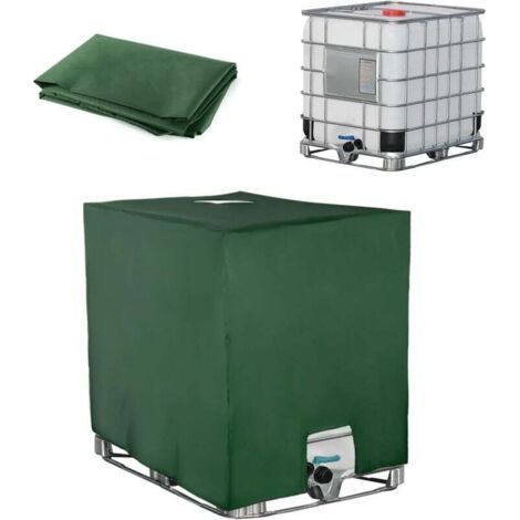 Protective cover for 1000L IBC tank, tank lid, UV and dust resistant rainwater harvesting cap, IBC tank cover, 116 x 100 x 120 cm, green