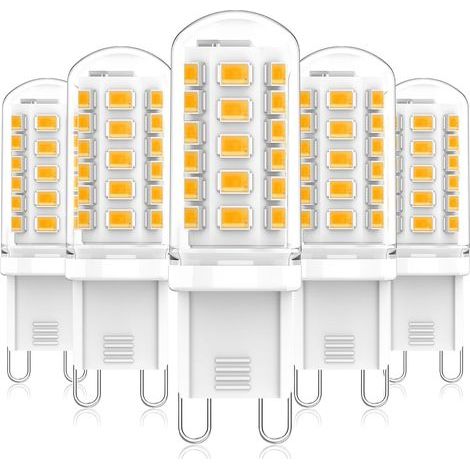 Ampoule G9 LED 3W Equivalent 40W 50W G9 Halogène, 500LM, Mini Lampe, Blanc Chaud 2700K, Sans Scintillement, AC220-240V, NON-Dimmable, Lot de 5 (1/5)