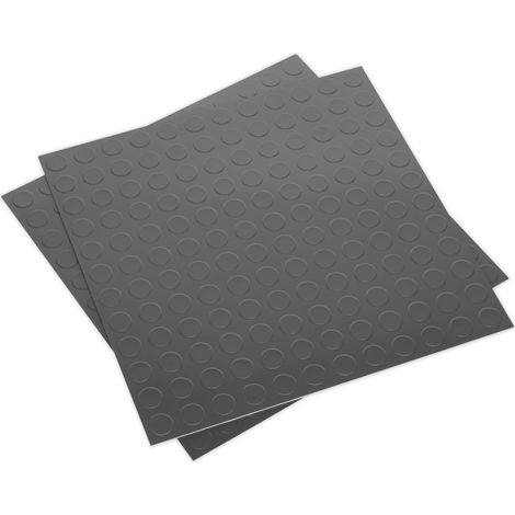 Sealey Vinyl Floor Tile with Peel & Stick Backing Silver Coin - Pack of 16 FT2S (1/4)