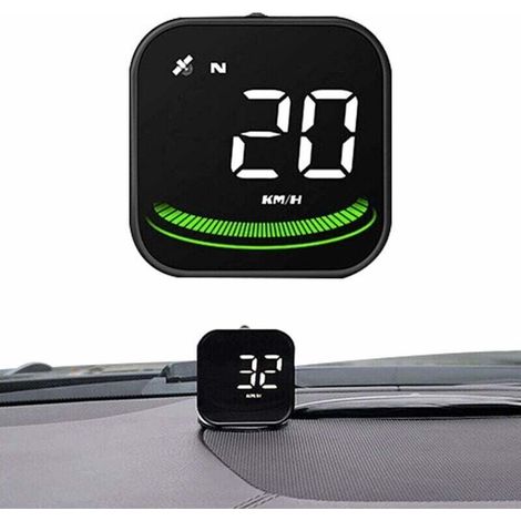 Digitaler Tachometer - Universelles intelligentes digitales Auto-Armaturenbrett - G4-Tachometer mit GPS-Schnittstelle und Warnalarmfunktion (Schwarz, 52x52x1)