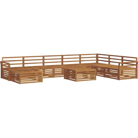 Conjunto de sofás de exterior 9 uds. Natural vidaXL (1/5)