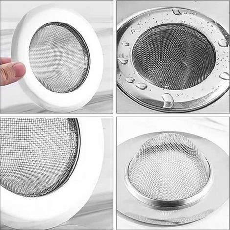 Filtre A Cheveux - Acier Inoxydable - Pour Evier De Cuisine - Diametre 11 Cm - Lot De 2 (1/4)