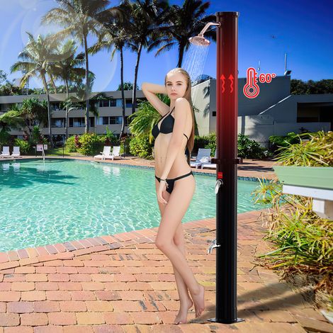 Randaco Ducha solar de 20 l con montaje giratorio, incluye una práctica ducha de pie, ducha solar de jardín para piscina y camping