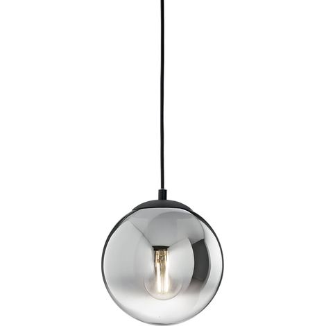 Suspension en verre sphérique pour salon Balu 2 - Gris Fumé (1/2)