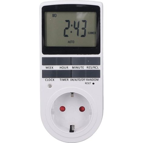 Presa timer, presa timer digitale, interruttore timer digitale plug-in con presa a tre poli, presa timer digitale intelligente ad alta potenza a risparmio energetico e ritardante di fiamma (1/5)