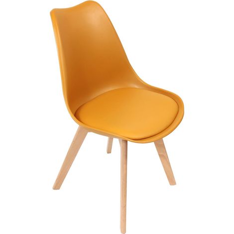 Chaise scandinave jaune 49x81,5x58 cm