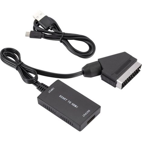 Câble HDMI convertisseur péritel vers HDMI adaptateur péritel vers HDMI convertisseur audio vidéo HD 1080P/720P avec câble USB (1/5)