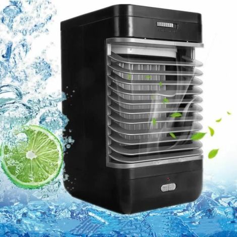 JOULLI Climatiseurs portables, Refroidisseur D\'air USB Climatiseur 3 EN 1 Réglable Mini Air Refroidisseur Humidificateur (1/4)