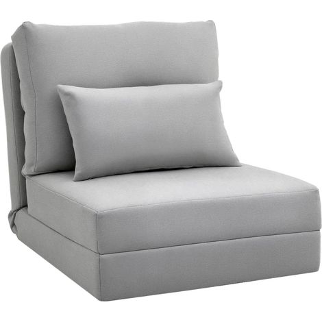 Matelas de sol pliable, tapis de couchage, modèle 2 en 1, coussin amovible, 60 x 80 x 56 cm, gris