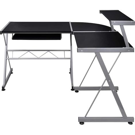 Maison Exclusive - Scrivania Computer Angolare Nera 132x112x99cm Legno Multistrato (1/5)