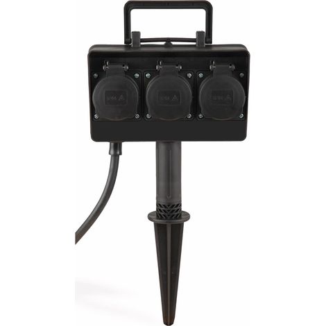 HEITRONIC Prise de jardin 35467, 3 voies (1/3)