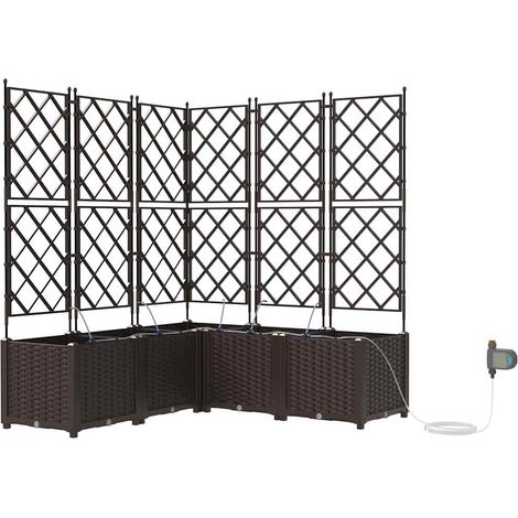Maison Exclusive - Vaso da giardino 5 pcs Marrone 120 x 120 x 142 cm Plastica