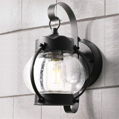 Applique da parete tradizionale per esterni, illuminazione da esterno in alluminio e vetro impermeabile E27, lampada da parete vintage per corridoio, IP44 (1/5)