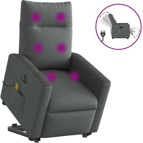 Fauteuil inclinable de massage électrique en tissu gris foncé (1/5)