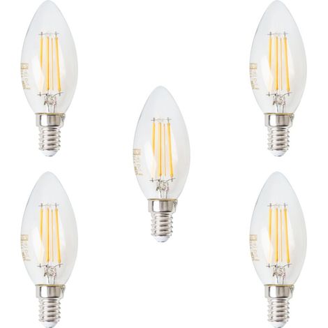 Litecraft Light Bulb 4.5W E14 Small Edison Screw Warm White LED in Clear - 5 Pack (1/2)