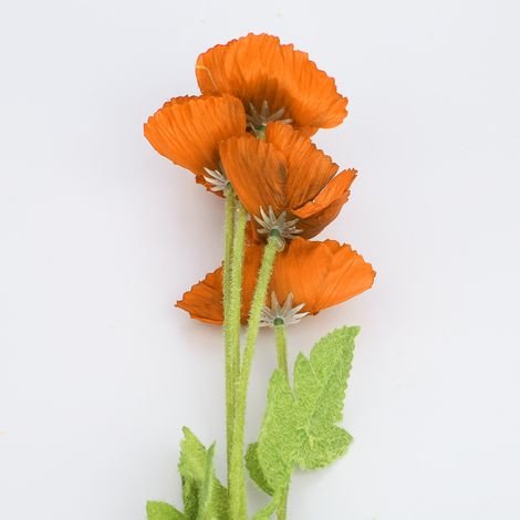 Fleur artificielle réaliste élégante, fausse fleur orange et jaune pour décoration maison salon mariage (1/5)