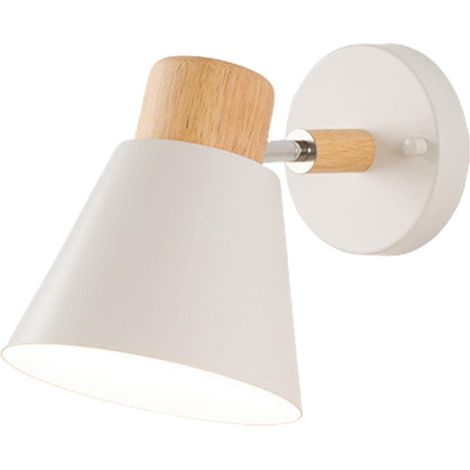 Applique murale nordique blanche lampe de chevet E27, moderne simple décorative pour chambre enfant, salon, couloir, escalier, balcon