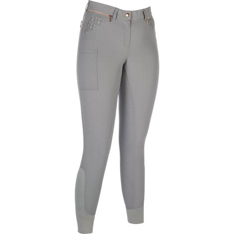 Pantaloni equitazione donna modello Rosegold Sparkle Style con strass e decori oro rosa: 40 IT, grigio e rosa dorato