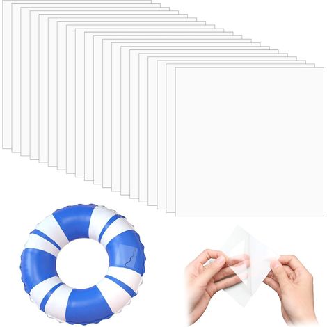 20PCS Réparation Transparent Étanche pour Piscine Gonflable, Gonflables Auto-Adhésifs TPU Transparent Rustine pour Piscines Kayak Tentes Matelas Gonflable Pneumatiques, 3.46x3.46 inch (1/5)