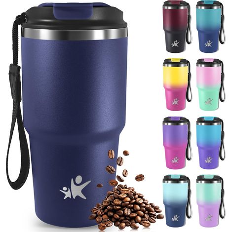 Mug Isotherme 20oz, Tasse Isotherme, Acier Inoxydable à Double Paroi, Tasse Thermo Café, Froid Pendant 4 Heures, Glacé Pendant 8 Heures, Thermique pour le Café, l'Eau et le Thé (1/5)
