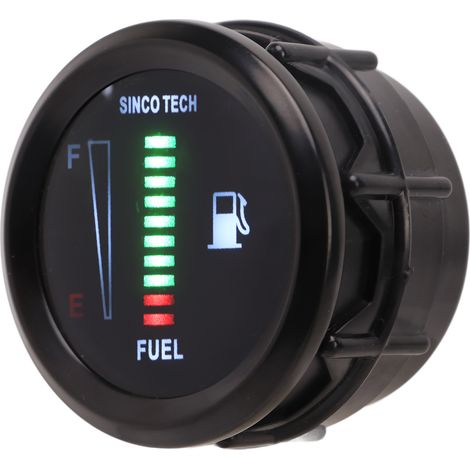 Jauge de niveau d'huile et de carburant 52 mm avec indicateur LED clignotant pour voiture, moto ou véhicule 8-18 V (1/5)