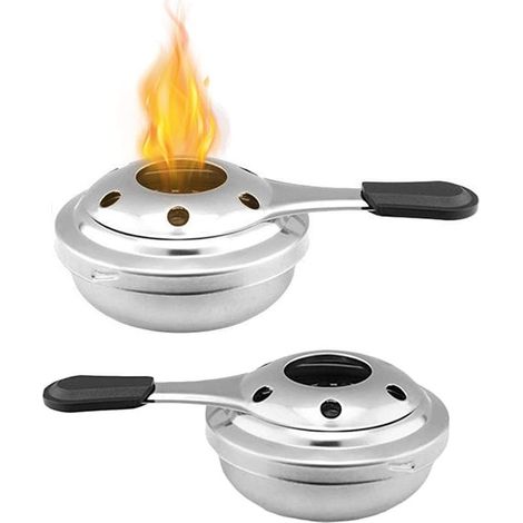 Poêle à alcool, poêle à alcool portable en acier inoxydable, brûleur à alcool pour fondue, pour le camping en plein air ou la panique, amovible et non toxique, durable et écologique 2pcs (poêle à alco (1/5)