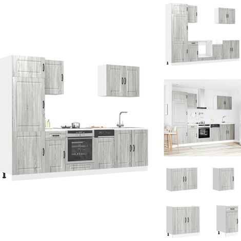 Ensemble d'armoires de cuisine 7 pcs Kalmar bois d'ingénierie - Ensemble D'armoire De Cuisine - Ensembles D'armoires De Cuisine - Ensemble D'armoire - Armoire De Cuisine (1/5)