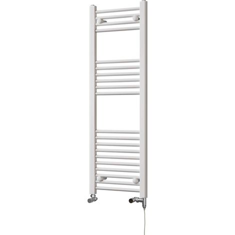 Zennor - White Dual Fuel Towel Rail H1200mm x W400mm Standard - Straight (1/3)