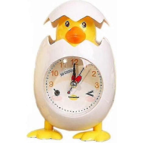 Réveil de bureau en forme de coquille d'œuf avec un poulet en dessin animé, cadeau pour enfants, décoration intérieure, 1 pièce - Bon (LGL) (1/3)