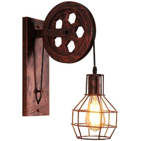 royaluxe- Applique Murale Rétro Lampe Murale Vintage Applique Murale Intérieure En Métal Pour Allée Loft Couloir E27 (1/5)