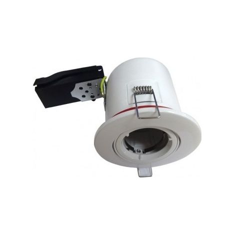 VISION-EL SUPPORT DE SPOT BBC ROND ORIENTABLE 100 MM AVEC DOUILLE AUTOMATIQUE BLANC - 7719 (1/5)