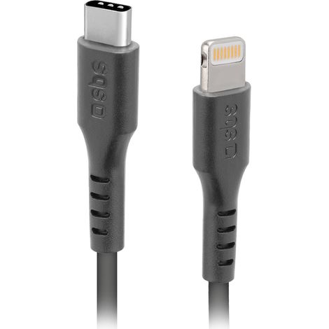 USB-C - iPhone Lightning-Kabel 1 m - Schwarz (1/5)
