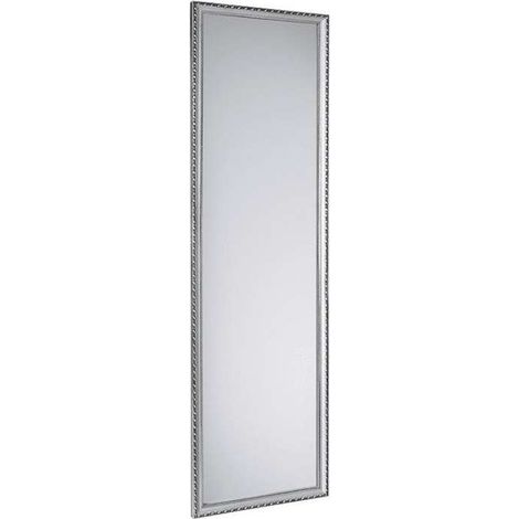 LORELEY Specchio cornice legno argento 35x125 cm installabile verticale orizzontale