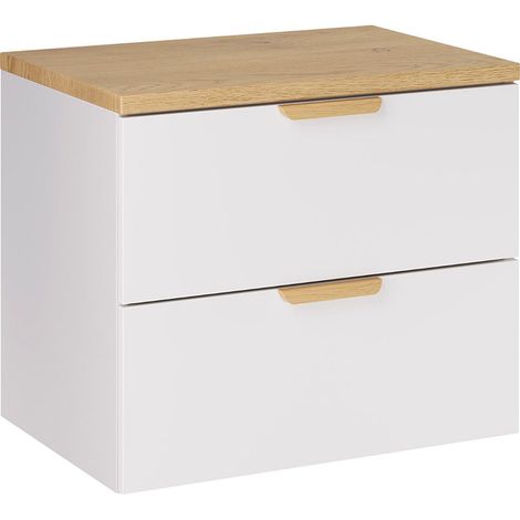 Meuble sous-vasque 60cm plan de toilette Oria Blanc mat (1/5)
