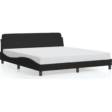 Lit Double - Lit Contemporain - Cadre de lit noir 180x200 cm velours fr30234 (1/5)
