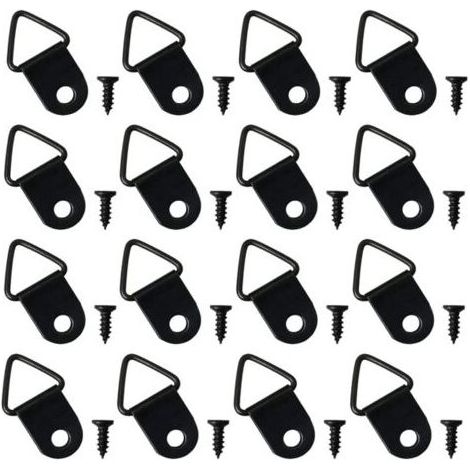 100pcs Crochets pour Tableau Accroche Cadre Tableau Sans Percer Fixation D Anneaux Metal Cadre Pour Encadrement Tableau Fixation Miroir Decoration Murale(le noir) (1/5)
