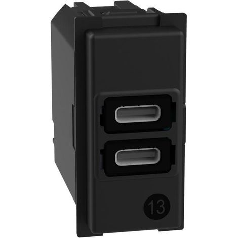 Bticino livingnow cargador usb con dos puertos tipo c 15w k4286c2 - k4191cc