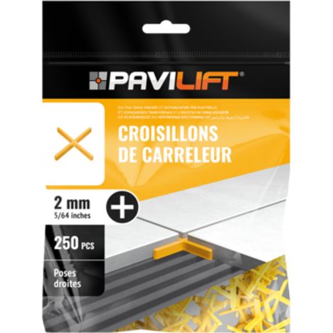 Sachet de 250 croisillons en "+" 2mm Pavilift (1/3)