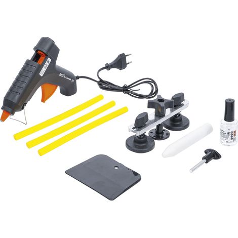 Kit de débosselage carrosserie sans peinture – Pistolet à colle électrique – Temps de chauffe 10-15 min – 3 bâtonnets de colle inclus
