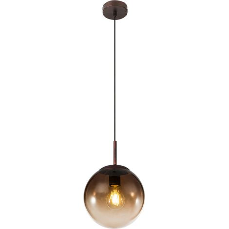 Globo - suspension - VARUS - marron - verre - Ø 20cm - E27 -