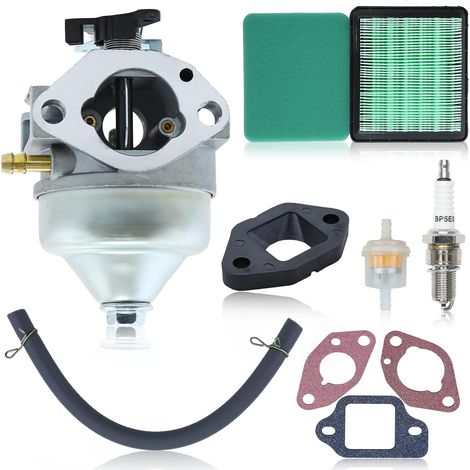 Vergaser-Reparatursatz für Honda GCV190 Motor und Rasenmäher HRB217 HRX217, Vergaser + Luftfilter + Dichtungen + Zündkerze + Kraftstofffilter Zubehörset 9 in 1