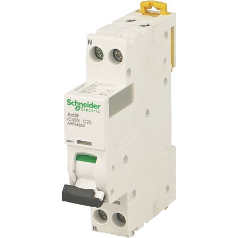 Interruttore magnetotermico iC40N 1P+N C 16A 6000A - A9P54616 (1/5)
