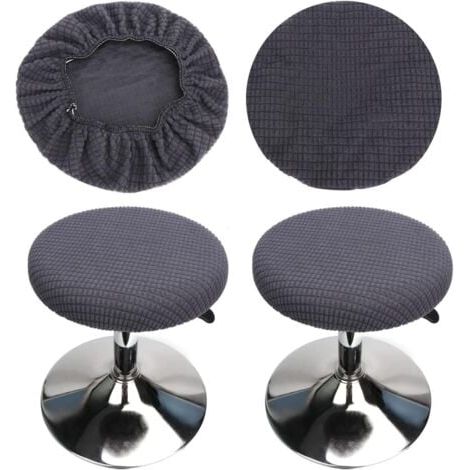 Runde Barhockerbezüge (2er Set dunkelgrau), passend für Hocker 28-40cm, Bar und Café, elastische runde Hockerbezüge, waschbar und pflegeleicht, weich und strapazierfähig.