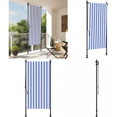 Außenrollo Blau und Weiß 100x270 cm Stoff und Stahl - Außenrollo - Markise - Sonnenschutz - Gartenrollo - Balkonrollo - Home & Living (1/5)