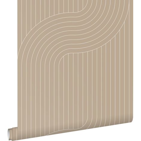 papier peint lignes graphiques sable beige - ESTAhome (1/5)