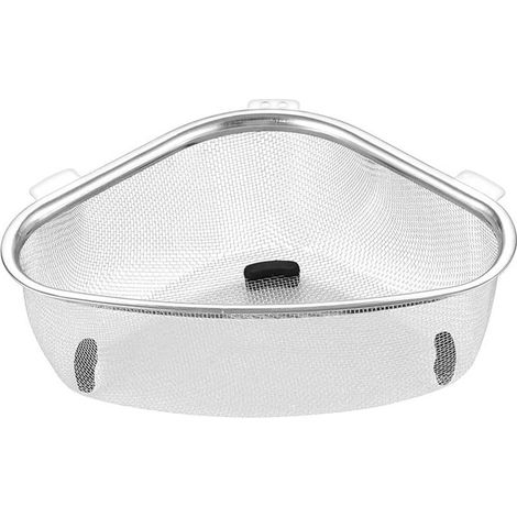 Égouttoir d’angle triangulaire pour évier, panier filtre pour vaisselle et ustensiles, gain de place (1/5)