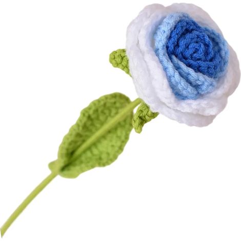 Fleurs artisanales parfumées, crochetées sur des tiges en fil d'acier, pour composer des arrangements floraux à la maison et lors d'événements. (1/5)