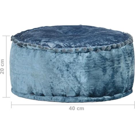 vidaXL Rundhocker Velours Blau 40x20 cm Komfortabel