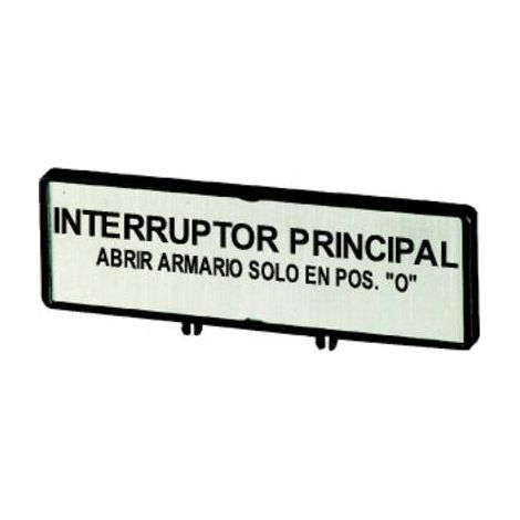 Support +étiquette interrupteur général – N'ouvrir l'armoire qu'en position 0 en ES pour T0 T3 EATON ZFS77-T0 (1/2)