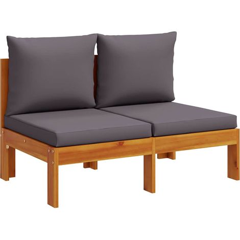 Maison Exclusive - Gartensofa ohne Armlehnen mit Kissen 2-Sitzer